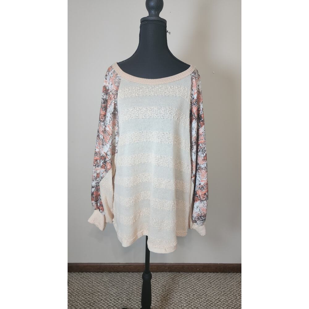 Ces Femime Women's Large Blouse‎ w/ Puff Sleeves Boho